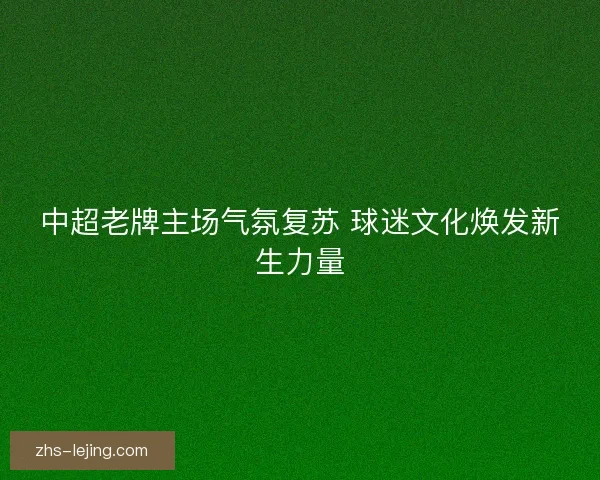 中超老牌主场气氛复苏 球迷文化焕发新生力量